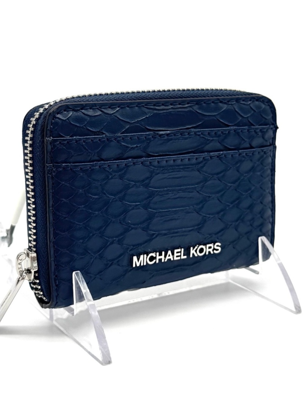 Michael Kors Medium ZA Card Case Wallet Navy Blue